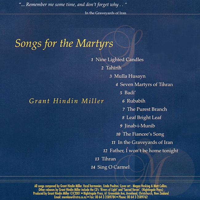 Songs for the Martyrs - Click Image to Close